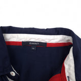 Gant Mens Sweatshirt Cotton Striped Blue Collared Pullover Size M, detail view 2, image 4 of 8