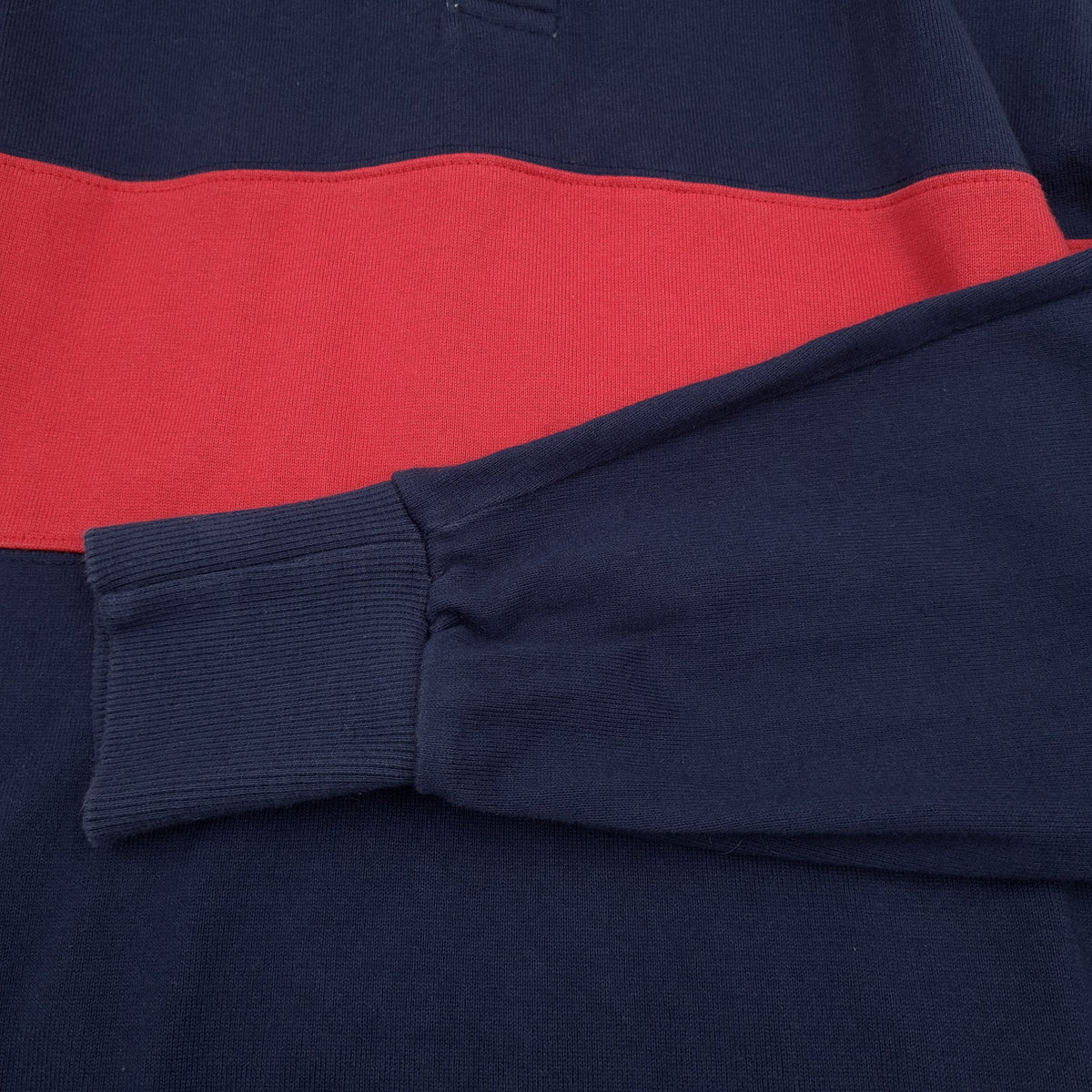 Gant Mens Sweatshirt Cotton Striped Blue Collared Pullover Size M, detail view 6, image 8 of 8