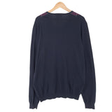 Massimo Dutti Vintage Mens Jumper Sweater Cotton Silk Cashmere Argyle Blue Size XL, detail view 1, image 3 of 9