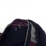 Massimo Dutti Vintage Mens Jumper Sweater Cotton Silk Cashmere Argyle Blue Size XL, detail view 3, image 5 of 9