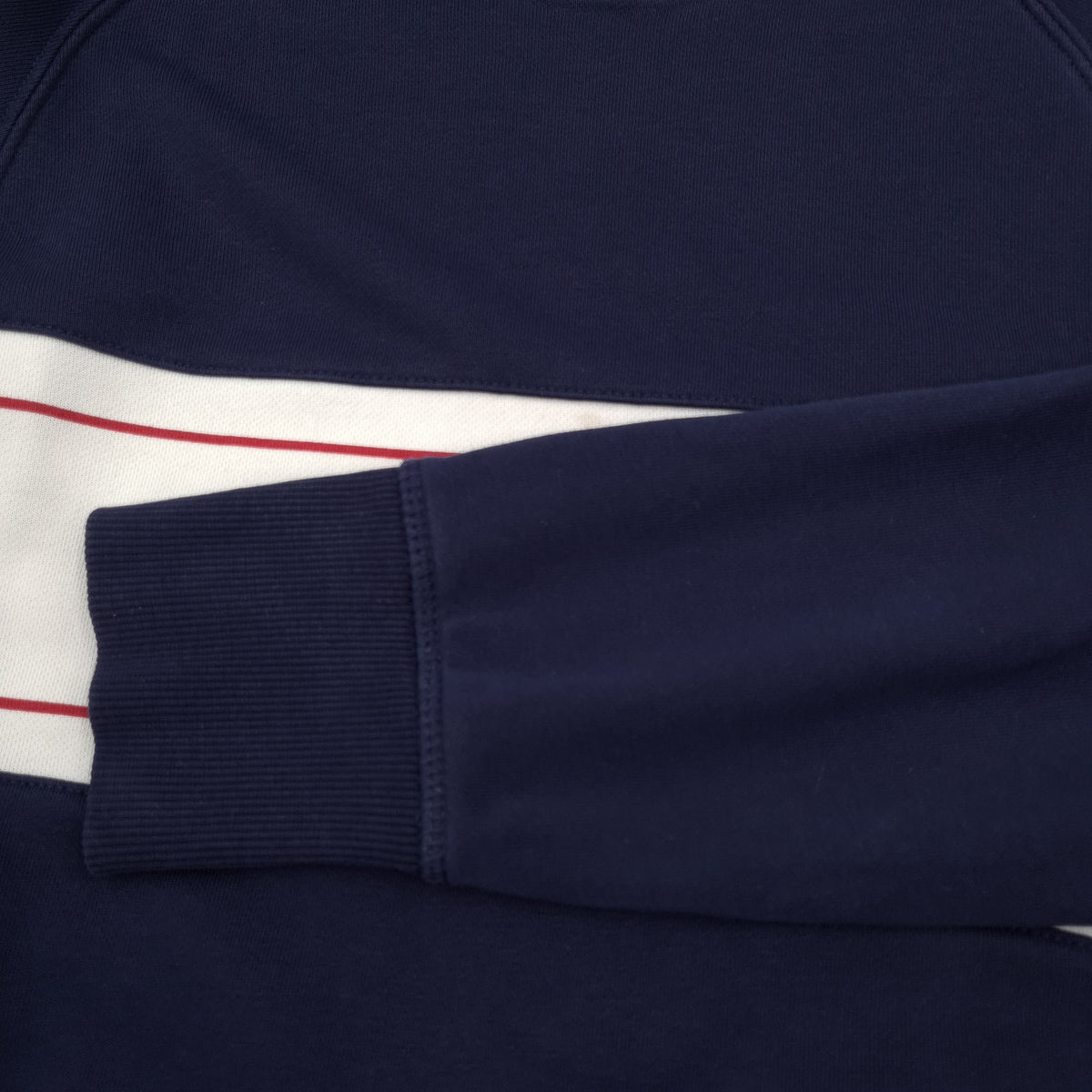 Gant Vintage Sweatshirt Cotton Striped Blue Crew Neck Pullover Men Size S, detail view 4, image 6 of 7