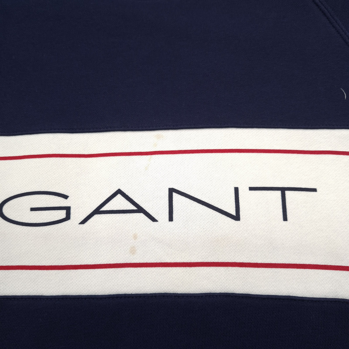 Gant Vintage Sweatshirt Cotton Striped Blue Crew Neck Pullover Men Size S, detail view 5, image 7 of 7