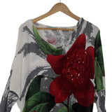 Desigual Womens Jumper Sweater Floral Round Neck Relaxed Fit Knit Size XS, back view, image 2 of 7