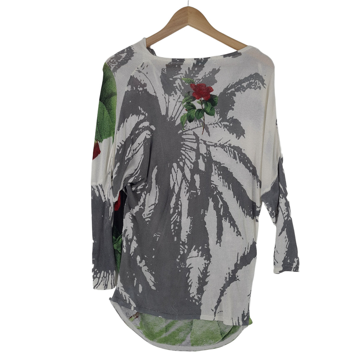 Desigual Womens Jumper Sweater Floral Round Neck Relaxed Fit Knit Size XS, detail view 1, image 3 of 7
