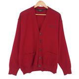 Paul & Shark Vintage Mens Cardigan Wool Red V-Neck Sweater Knit Size M, front view, image 1 of 10