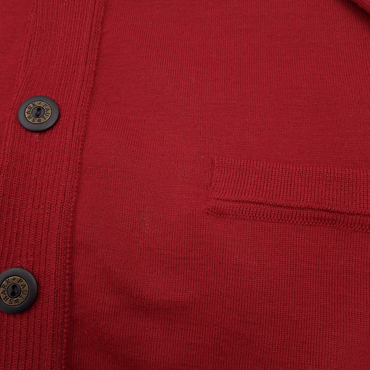 Paul & Shark Vintage Mens Cardigan Wool Red V-Neck Sweater Knit Size M, detail view 7, image 9 of 10
