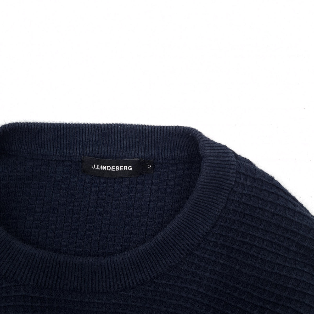 J.Lindeberg Mens Jumper Sweater Cotton Blue Crew Neck Pullover Knit Size M, detail view 2, image 4 of 6