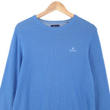 Gant Jumper Sweater Cotton Blue Crew Neck Pullover Knit Men Size S, back view, image 2 of 7