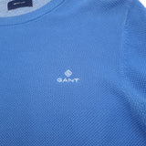 Gant Jumper Sweater Cotton Blue Crew Neck Pullover Knit Men Size S, detail view 3, image 5 of 7