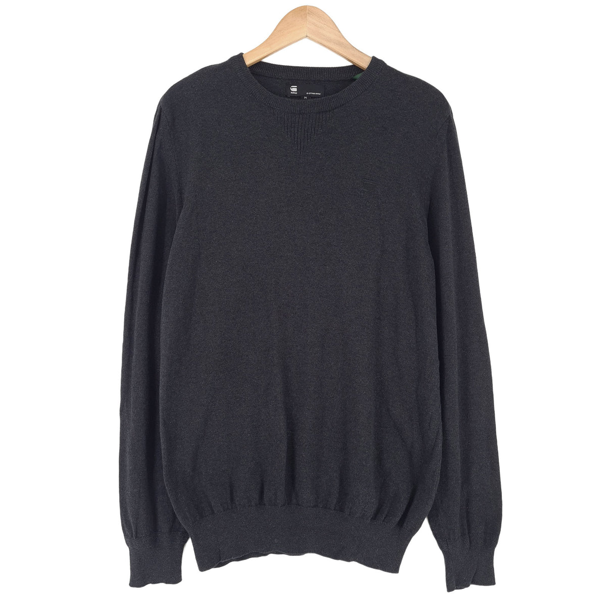 G-Star Jumper Sweater Cotton Grey Crew Neck Pullover Knit Men Size M, front view, image 1 of 9
