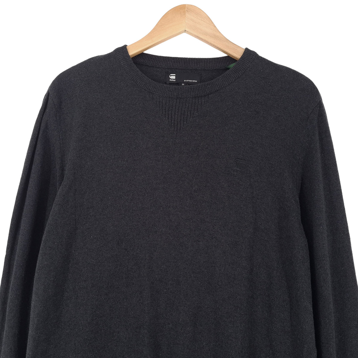 G-Star Jumper Sweater Cotton Grey Crew Neck Pullover Knit Men Size M, back view, image 2 of 9