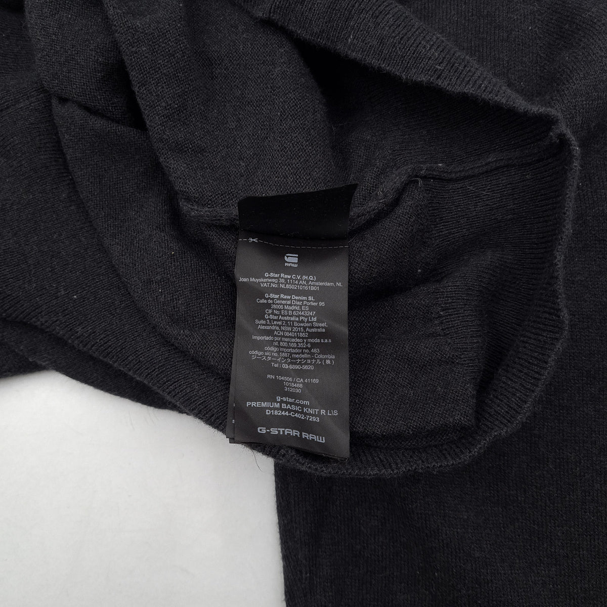 G-Star Jumper Sweater Cotton Grey Crew Neck Pullover Knit Men Size M, detail view 5, image 7 of 9