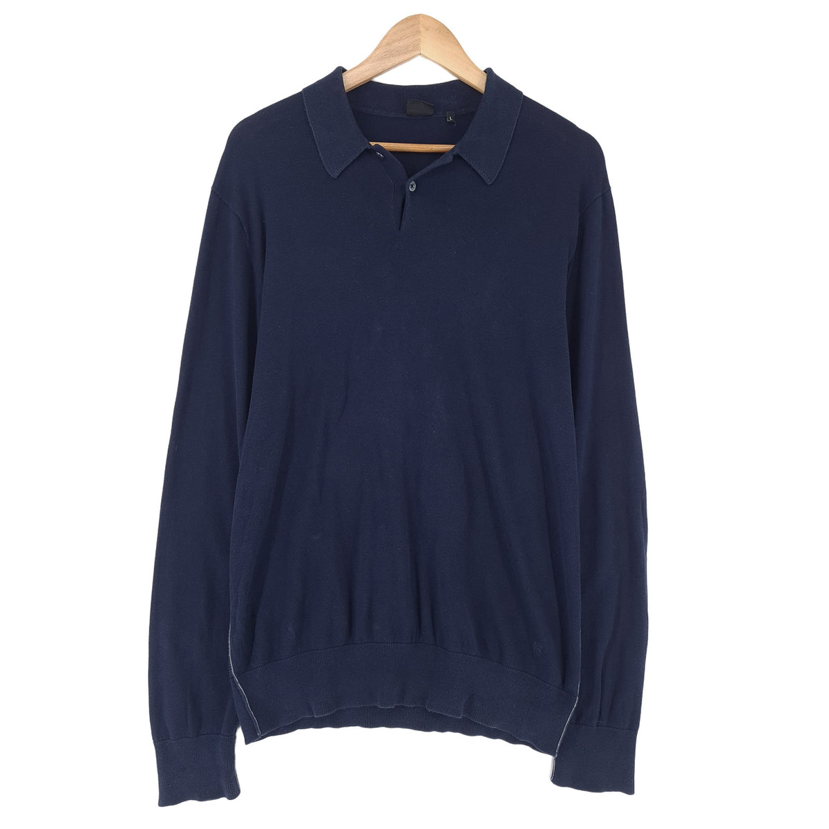 Paul Smith Vintage Mens Jumper Sweater Cotton Blue Collared Pullover Knit Size, front view, image 1 of 6