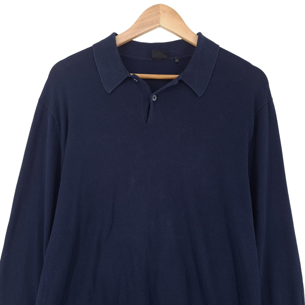 Paul Smith Vintage Mens Jumper Sweater Cotton Blue Collared Pullover Knit Size, back view, image 2 of 6