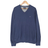 Christian Berg Mens Jumper Sweater Blue V-Neck Pullover Knit Size 2XL, front view, image 1 of 7