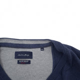 Christian Berg Mens Jumper Sweater Blue V-Neck Pullover Knit Size 2XL, detail view 2, image 4 of 7