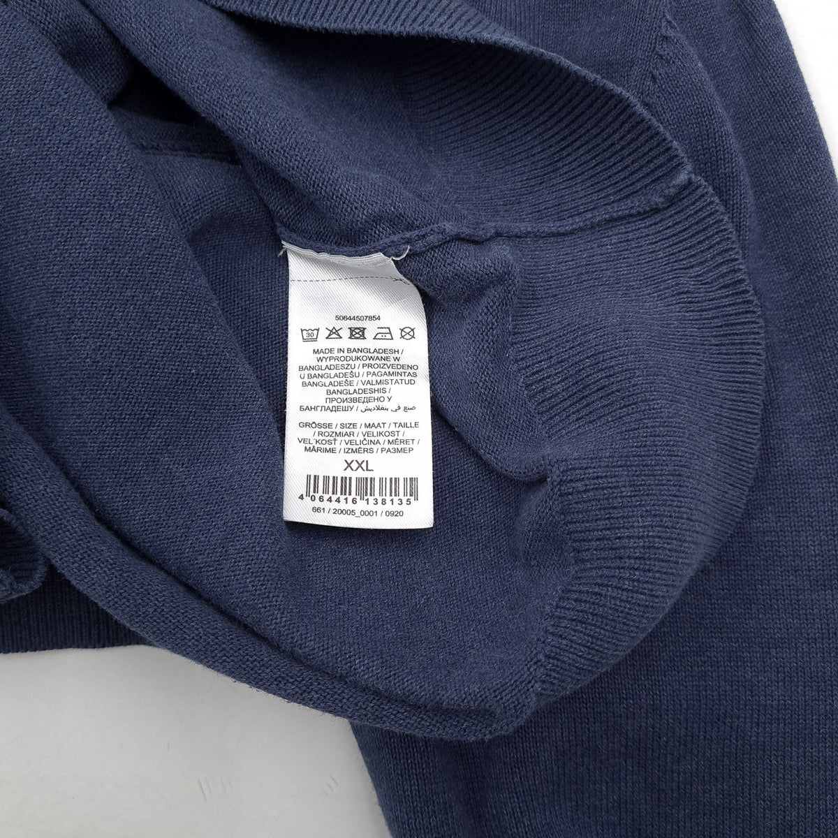 Christian Berg Mens Jumper Sweater Blue V-Neck Pullover Knit Size 2XL, detail view 4, image 6 of 7