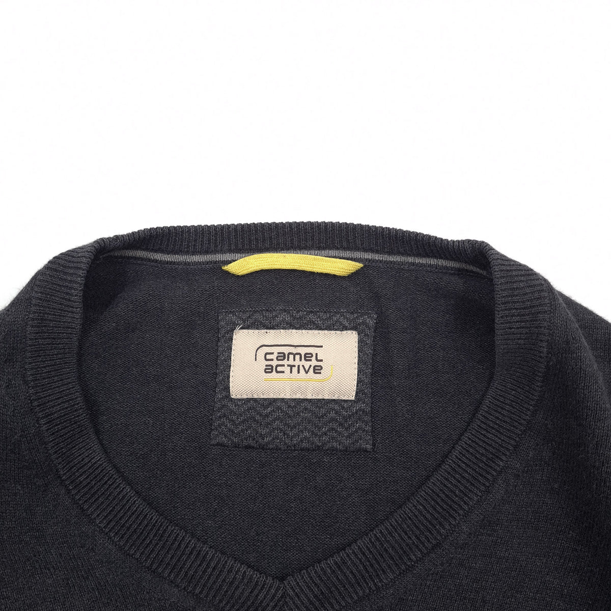 Camel Active Vintage Mens Jumper Sweater Cotton Grey V-Neck Pullover Knit Size, detail view 2, image 4 of 9