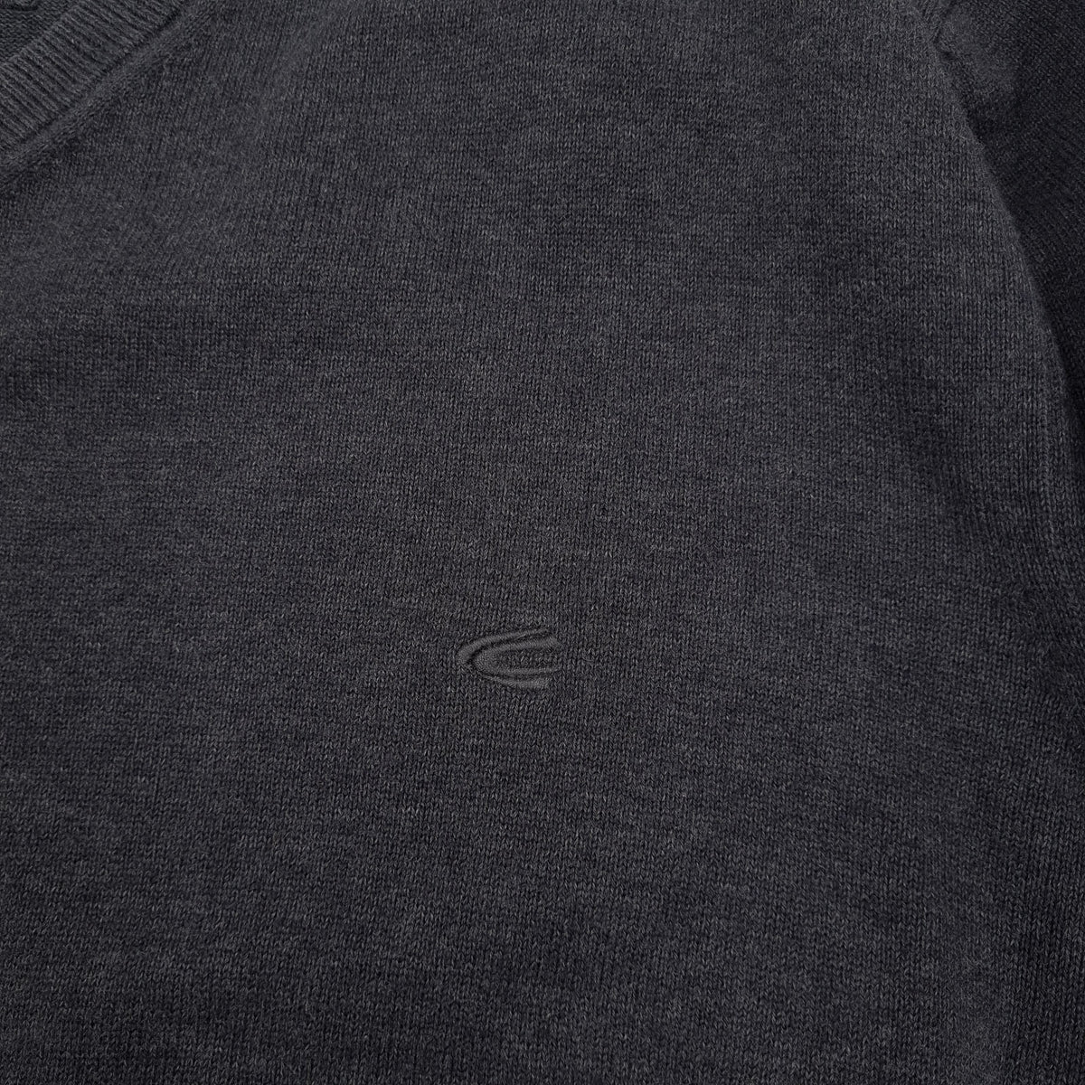 Camel Active Vintage Mens Jumper Sweater Cotton Grey V-Neck Pullover Knit Size, detail view 4, image 6 of 9