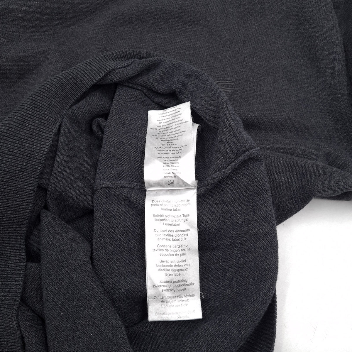 Camel Active Vintage Mens Jumper Sweater Cotton Grey V-Neck Pullover Knit Size, detail view 5, image 7 of 9