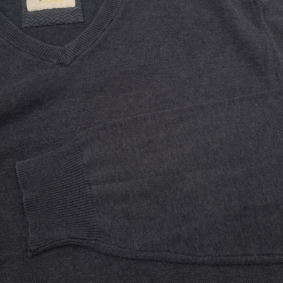 Camel Active Vintage Mens Jumper Sweater Cotton Grey V-Neck Pullover Knit Size, detail view 6, image 8 of 9