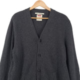 Levi's Vintage Mens Cardigan Cotton Grey V-Neck Slim Fit Sweater Knit Size XL, back view, image 2 of 6