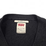 Levi's Vintage Mens Cardigan Cotton Grey V-Neck Slim Fit Sweater Knit Size XL, detail view 2, image 4 of 6