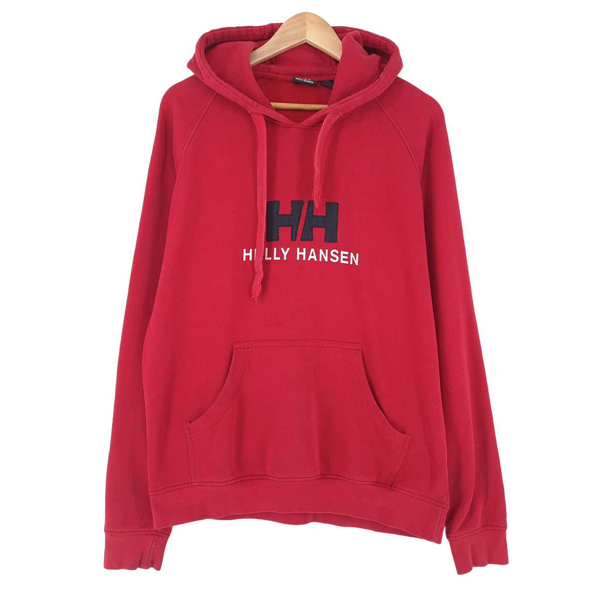 Helly Hansen Vintage Pullover Hoodie Cotton Red Sweatshirt Men Size, front view, image 1 of 12