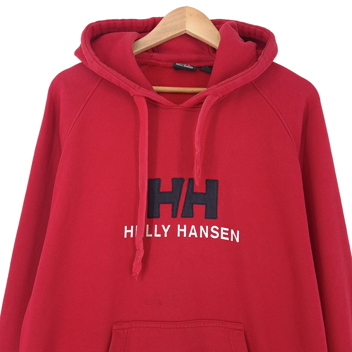 Helly Hansen Vintage Pullover Hoodie Cotton Red Sweatshirt Men Size, back view, image 2 of 12