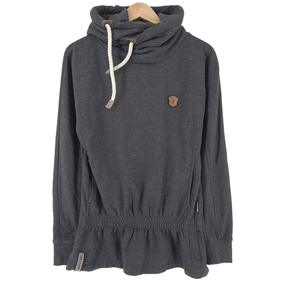 Naketano Damskie Pullover bluza z kapturem bawełna szary bluza rozmiar M