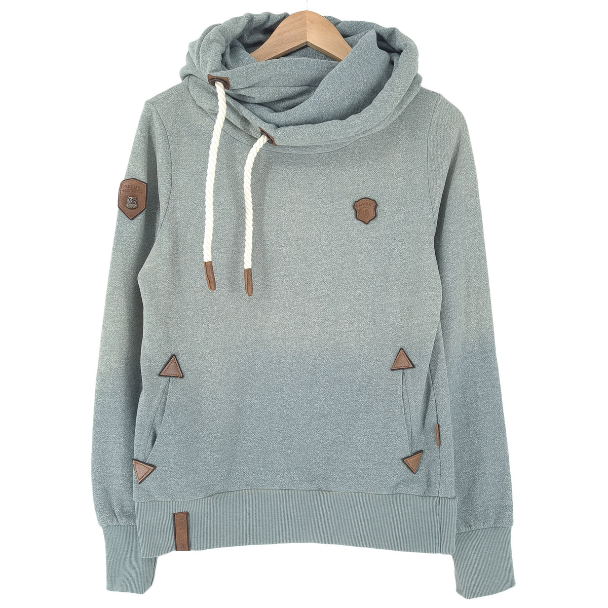 Naketano Vintage Womens Pullover Hoodie Cotton Green Sweatshirt Size M, front view, image 1 of 10