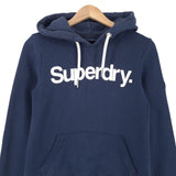 Superdry Vintage Womens Pullover Hoodie Cotton Blue Sweatshirt Size 34, back view, image 2 of 8