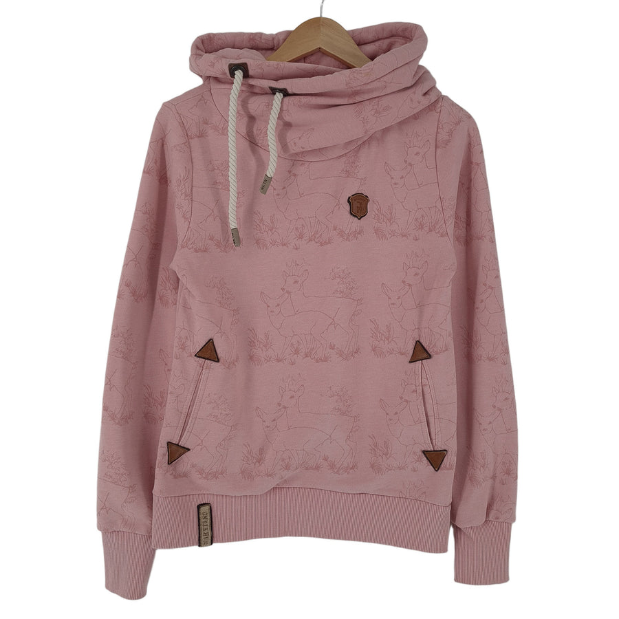Naketano Vintage Damskie Pullover bluza z kapturem bawełna Animal Print Pink bluza rozmiar M