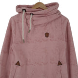 Naketano Vintage Womens Pullover Hoodie Cotton Animal Print Pink Sweatshirt Size M, back view, image 2 of 8
