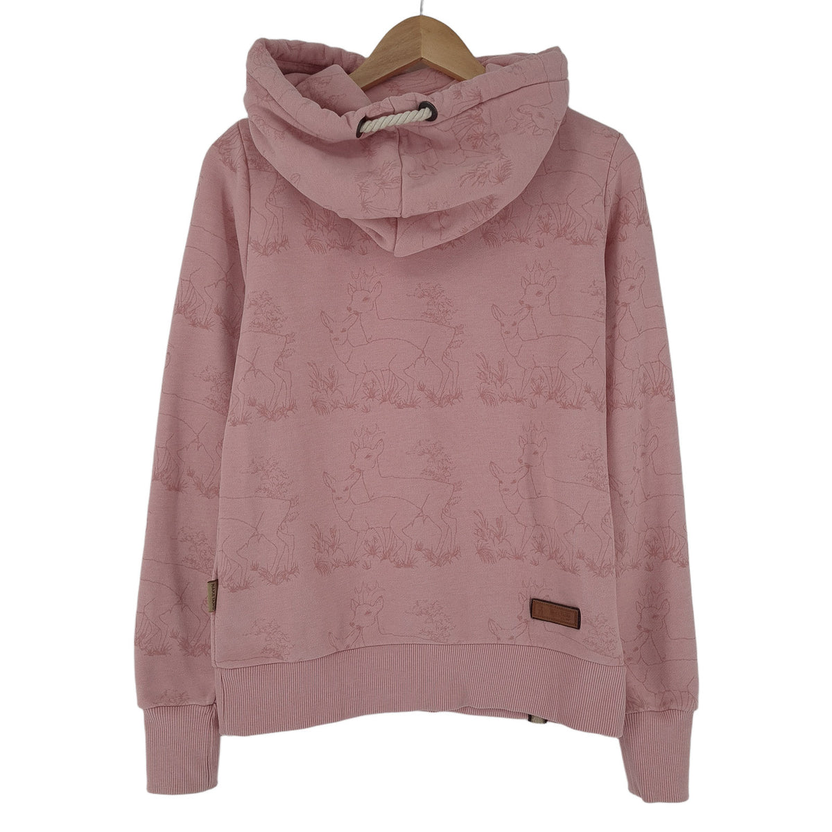 Naketano Vintage Womens Pullover Hoodie Cotton Animal Print Pink Sweatshirt Size M, detail view 1, image 3 of 8