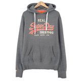 Superdry Vintage Mens Pullover Hoodie Cotton Grey Sweatshirt Size M, front view, image 1 of 8