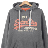 Superdry Vintage Mens Pullover Hoodie Cotton Grey Sweatshirt Size M, back view, image 2 of 8