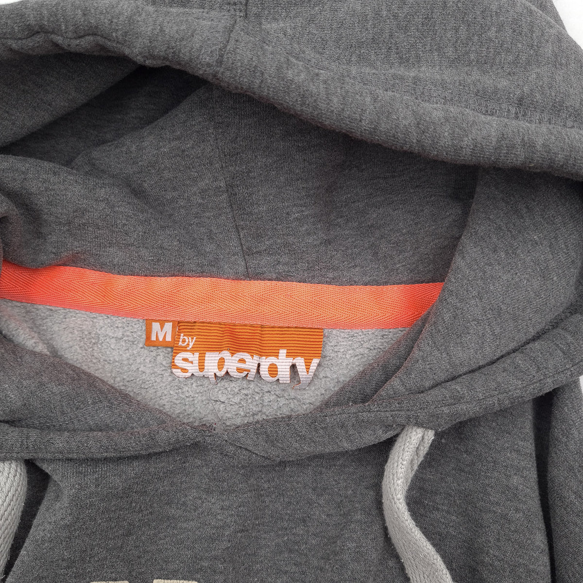 Superdry Vintage Mens Pullover Hoodie Cotton Grey Sweatshirt Size M, detail view 2, image 4 of 8