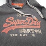 Superdry Vintage Mens Pullover Hoodie Cotton Grey Sweatshirt Size M, detail view 3, image 5 of 8