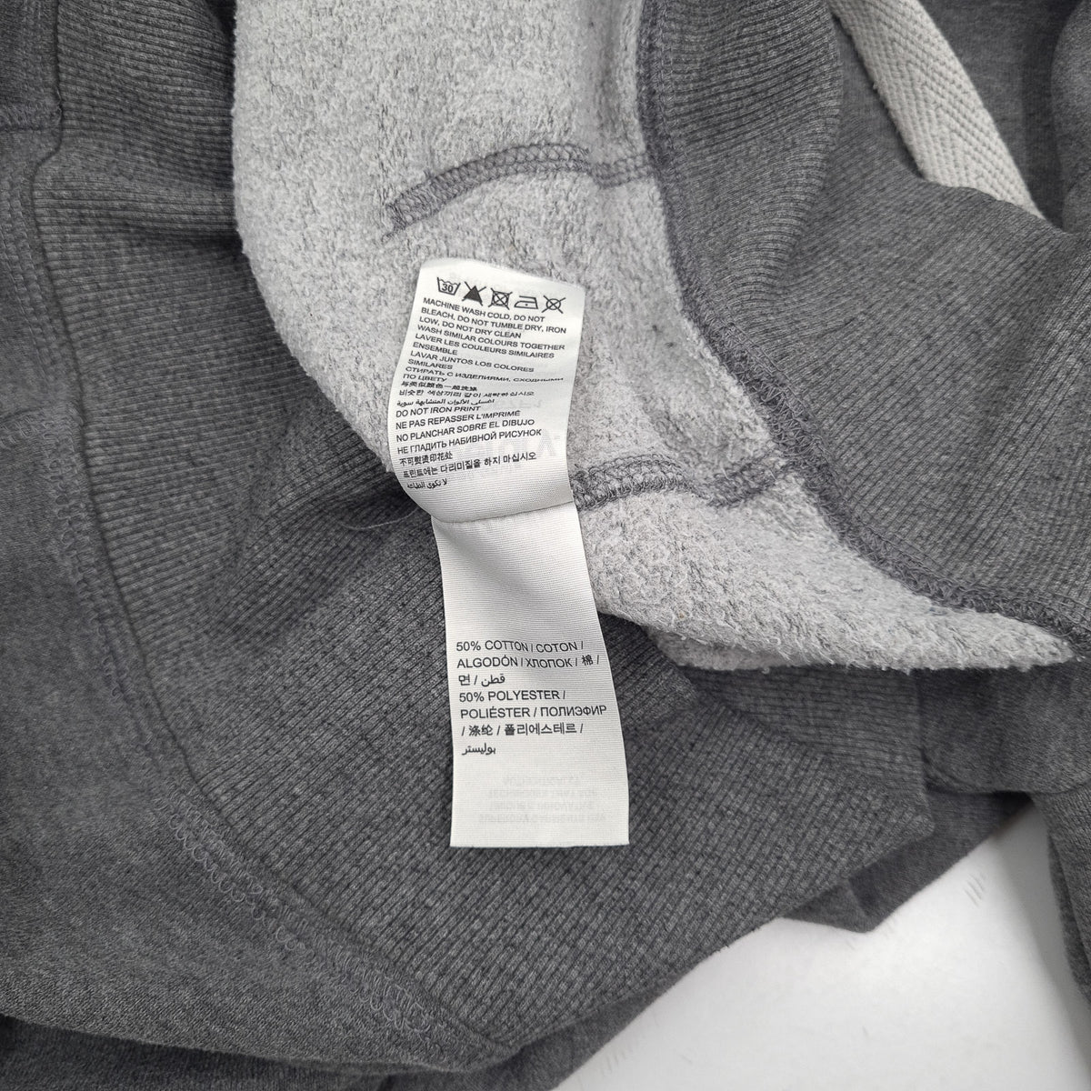 Superdry Vintage Mens Pullover Hoodie Cotton Grey Sweatshirt Size M, detail view 5, image 7 of 8