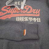 Superdry Vintage Mens Pullover Hoodie Cotton Grey Sweatshirt Size M, detail view 6, image 8 of 8