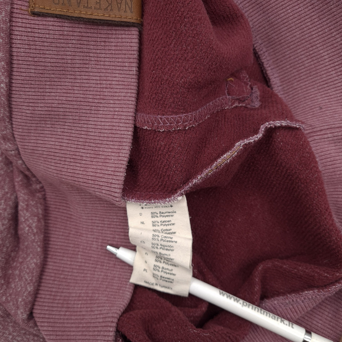 Naketano Womens Pullover Hoodie Pink Sweatshirt Size S, detail view 4, image 6 of 7