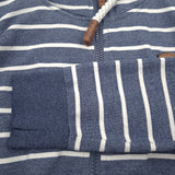 Naketano Full Zip Hoodie Cotton Striped Blue Sweatshirt Men Size M, detail view 5, image 7 of 7