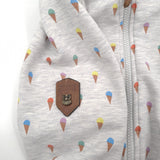 Naketano Full Zip Hoodie Geometric Grey Sweatshirt Women Size S, detail view 3, image 5 of 7
