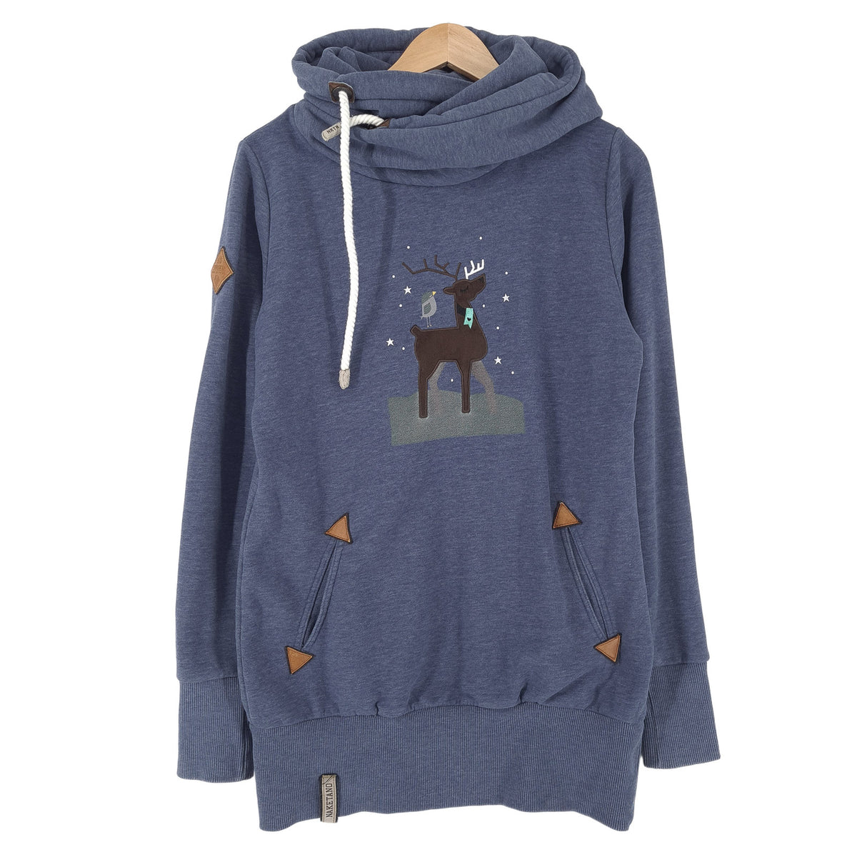 Naketano Womens Pullover Hoodie Cotton Blue Sweatshirt Size, front view, image 1 of 7