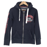 Superdry Vintage Womens Full Zip Hoodie Cotton Blue Sweatshirt Size XS, front view, image 1 of 8