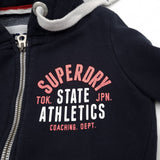 Superdry Vintage Womens Full Zip Hoodie Cotton Blue Sweatshirt Size XS, detail view 3, image 5 of 8