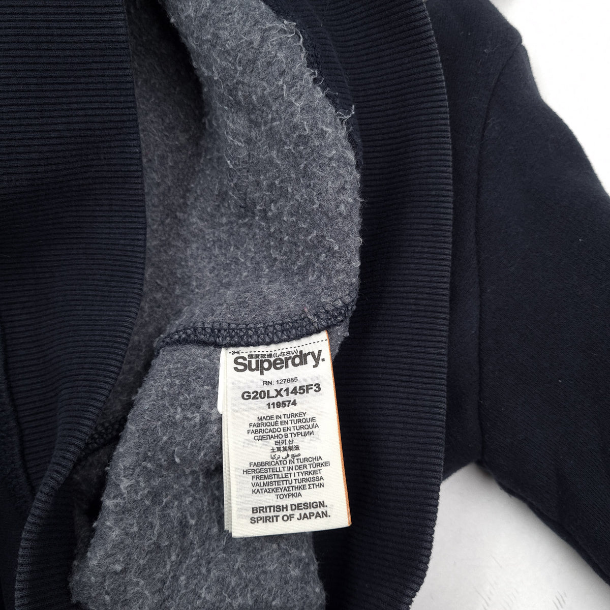 Superdry Vintage Womens Full Zip Hoodie Cotton Blue Sweatshirt Size XS, detail view 4, image 6 of 8