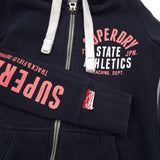 Superdry Vintage Womens Full Zip Hoodie Cotton Blue Sweatshirt Size XS, detail view 6, image 8 of 8