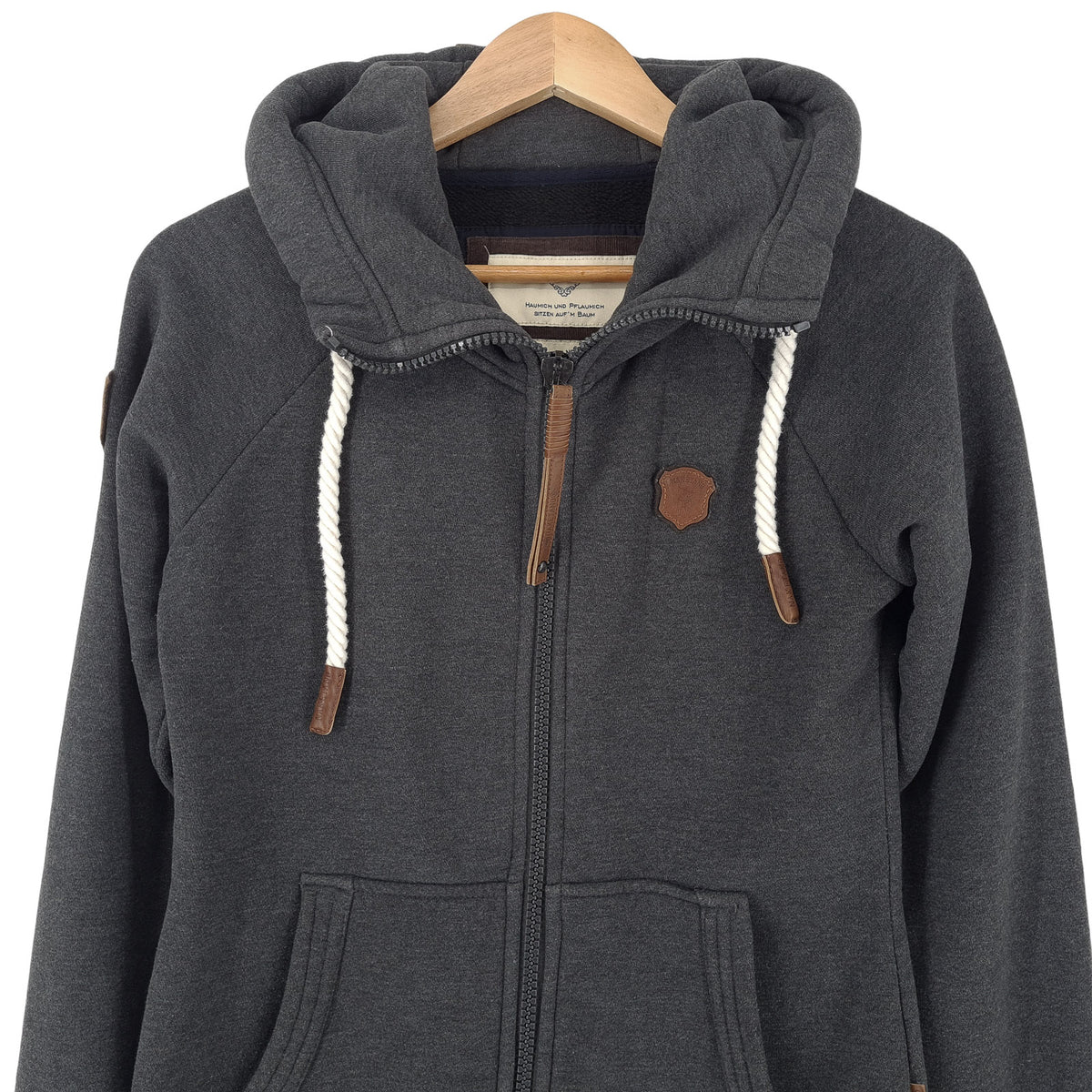 Naketano Womens Full Zip Hoodie Cotton Grey Sweatshirt Size S, back view, image 2 of 7